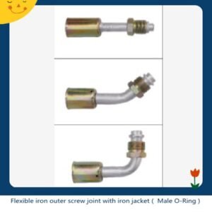 Flexible iron outer screw joint with iron jacket ( Male O-Ring )