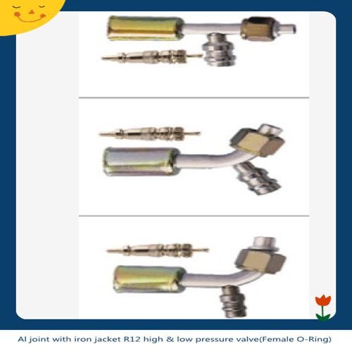 Full Iron Joint with iron Jacket R12 High & Low-Pressure Valve(Female O-Ring)