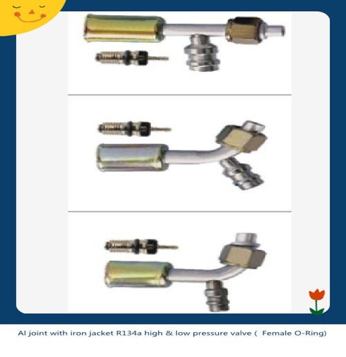 Al joint with iron jacket R134a high & low-pressure valve ( Female O-Ring)