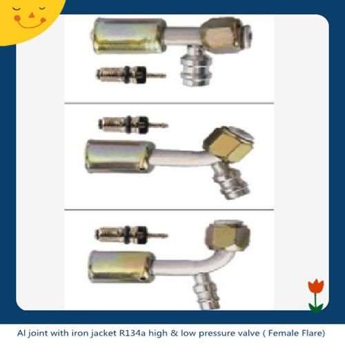 Al joint with iron jacket R134a high & low-pressure valve ( Female Flare)