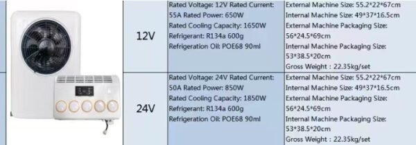 Strong Cooling 12V 24V 48V 60V 72V Truck Sleeper Other Air Conditioning Systems Parking Air Conditioner